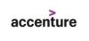 Logo Accneture - napis oraz fioletowy znak większości